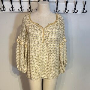 Max Studio Yellow and Black Boho  Blouse size small oversized